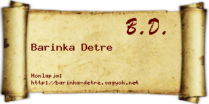 Barinka Detre névjegykártya
